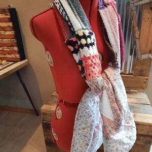 Upcycled vtg quilt blanket winter scarf Dont Throw It Out